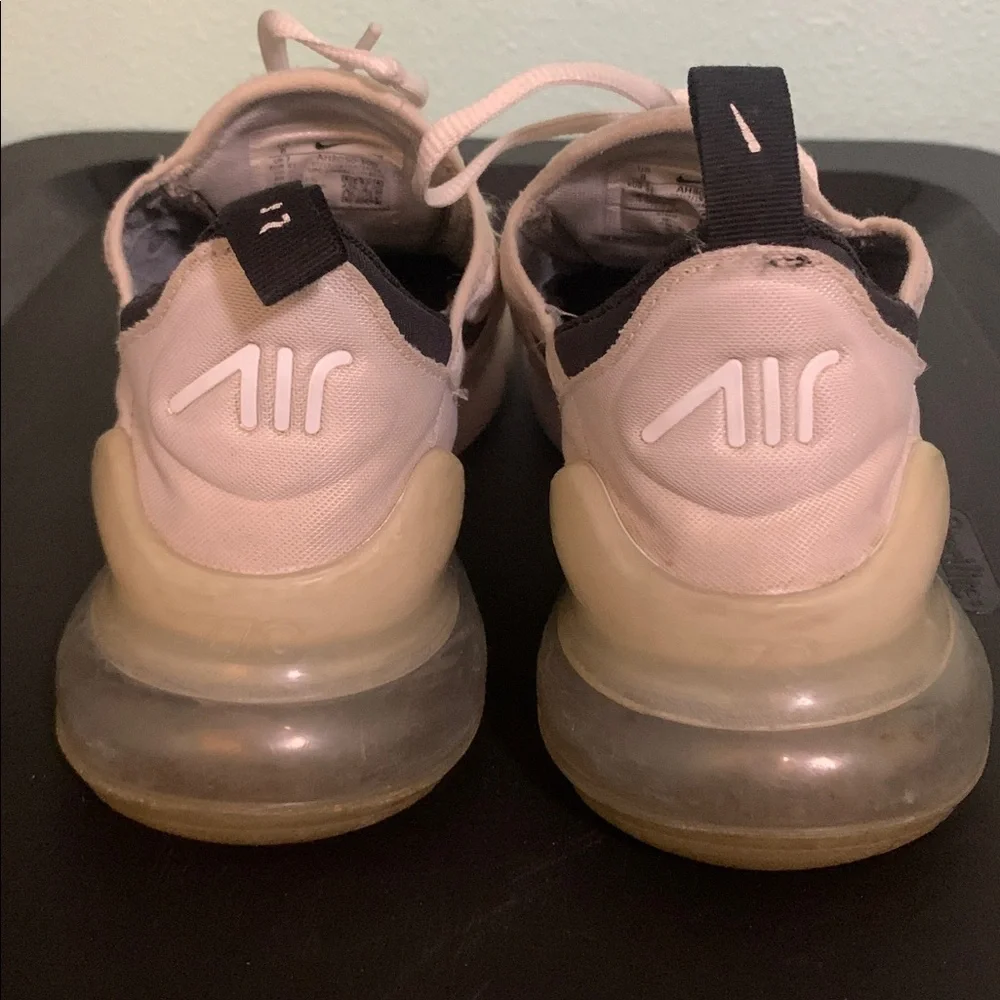 Nike Air Max 270 White and Black Tennis Shoes Size 8 - Picture 3 of 6